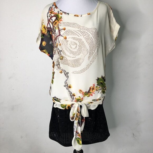 Vinatge Anna Sui Y2K Mini Floral Dress Size Small - Picture 1 of 16